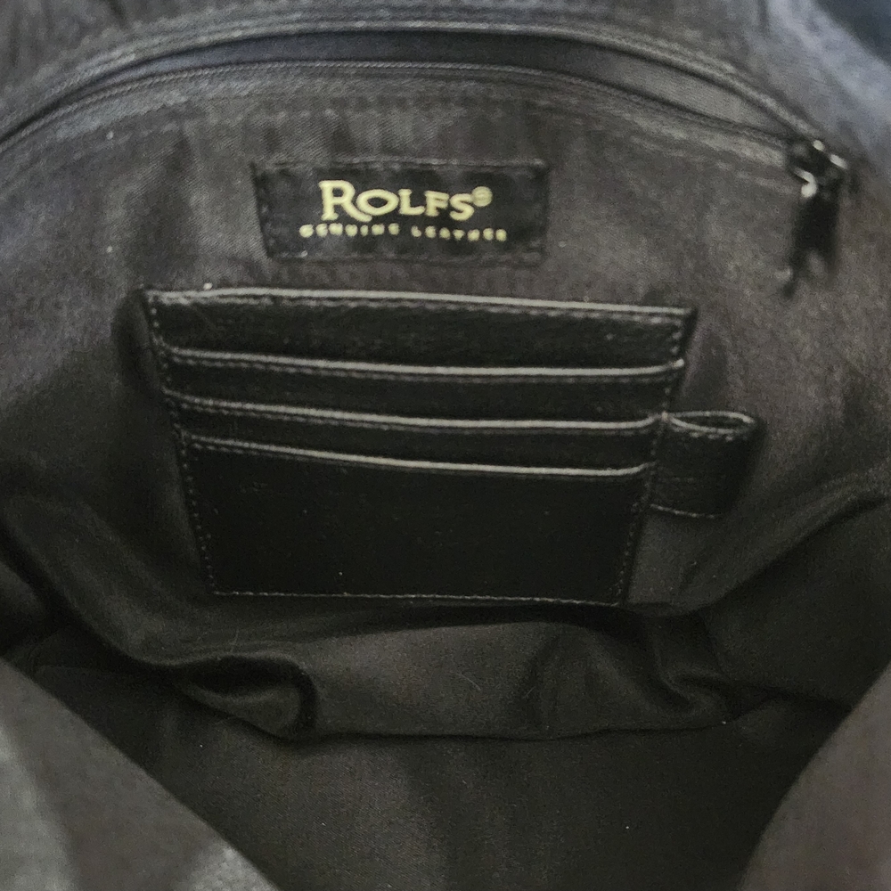 Vintage Black Pebble Genuine Leather Rolfs Shoulder Bag Purse - Picture 9 of 14
